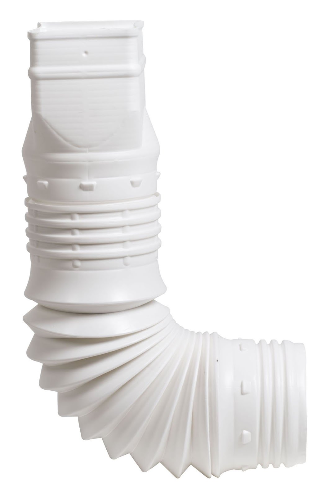 Flex-Drain 53127 Flexible Downspout Extension Adapter, 3 by 4 by 4-Inch, White