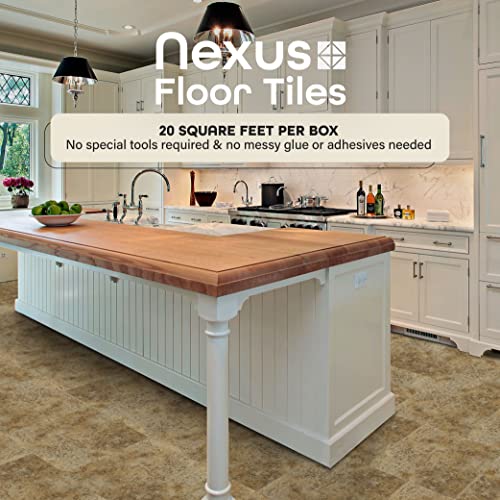 Nexus Self Adhesive 12-Inch Vinyl Floor Tiles, 20 Tiles - 12" x 12", Granite Pattern - Peel & Stick, DIY Flooring for Kitchen, Dining Room, Bedrooms & Bathrooms by Achim Home Decor