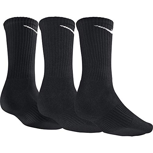 NIKE Performance Cushion Crew Training Socks (3 Pair), Black, Large