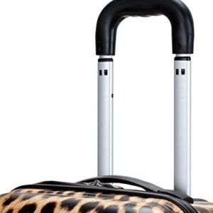 Rockland Safari Hardside Spinner Wheel Luggage, Leopard, Carry-On 20-Inch