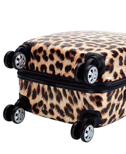 Rockland Safari Hardside Spinner Wheel Luggage, Leopard, Carry-On 20-Inch