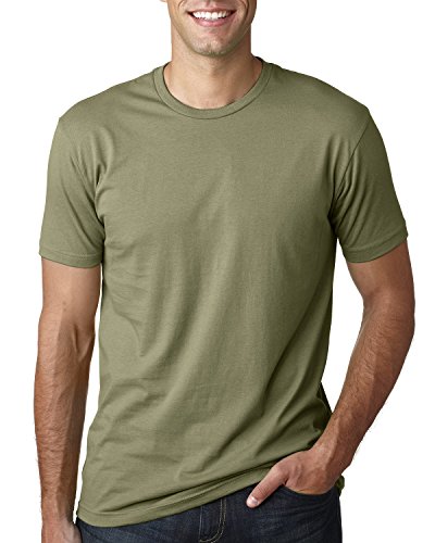 Next Level Mens Premium Fitted Short-Sleeve Crew T-Shirt - Large - Light Olive