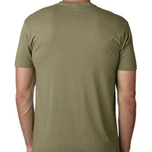 Next Level Mens Premium Fitted Short-Sleeve Crew T-Shirt - Large - Light Olive