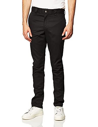 Dickies Men's Slim Skinny Fit Work Pant, Black, 38x30