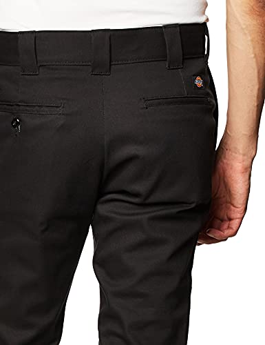 Dickies Men's Slim Skinny Fit Work Pant, Black, 38x30