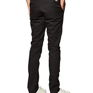 Dickies Men's Slim Skinny Fit Work Pant, Black, 38x30