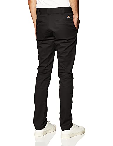 Dickies Men's Slim Skinny Fit Work Pant, Black, 38x30