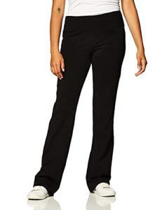 jockey women's activewear cotton stretch bootleg pant, black, xl