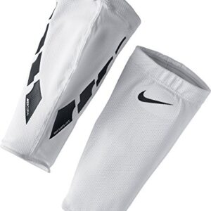 Nike Unisex's NK Guard Lock Elite SLV Soccer Sleeves, White/Black/Black, L