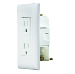 rv designer s811, self contained dual outlet with cover plate, white, ac electrical