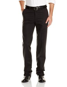 wrangler men's riata flat front relaxed fit casual pant, black, 36x32