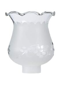 b&p lamp 1 5/8 inch fitter colonial style frosted and etched design glass lamp shade for vintage and antique style lamps