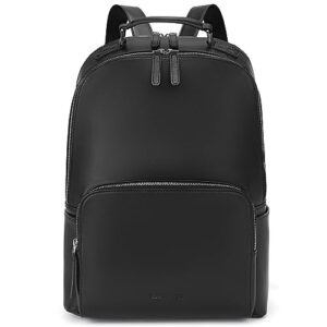 bostanten genuine leather backpack purse for women 15.6 inch laptop backpack large travel college shoulder bag black