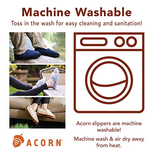 Acorn womens Spa Thong With Premium Memory Foam slippers, Grey, 8 9 US
