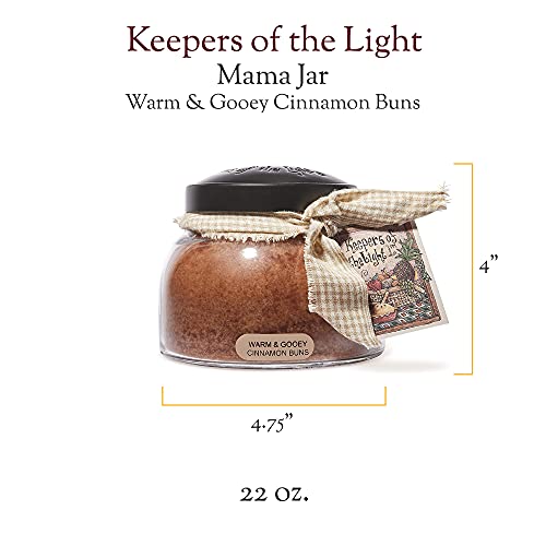 A Cheerful Giver - Warm & Gooey Cinnamon Buns Mama Scented Glass Jar Candle (22oz) with Lid & True to Life Fragrance Made in USA