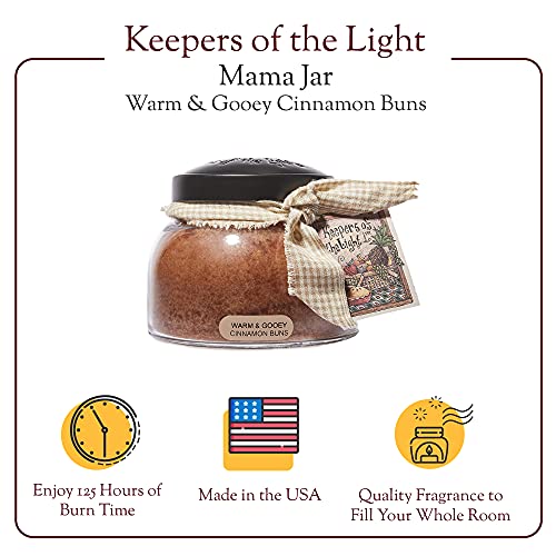 A Cheerful Giver - Warm & Gooey Cinnamon Buns Mama Scented Glass Jar Candle (22oz) with Lid & True to Life Fragrance Made in USA