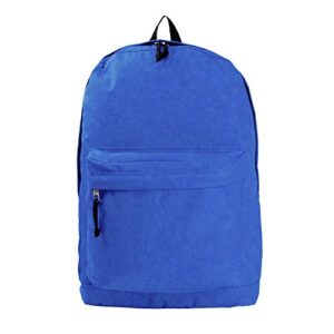k-cliffs classic bookbag basic backpack simple school book bag casual student daily daypack 18 inch with curved shoulder straps royal blue