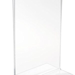 Sign Frame 5-1/2”w x 8-1/2”h x 2”d Clear Acrylic Vertical Picture Holder for 5-1/2”w x 8-1/2”h for Images – Sold in Case Packs of 20 Units – Plexiglas Table Tent Is Double Sided