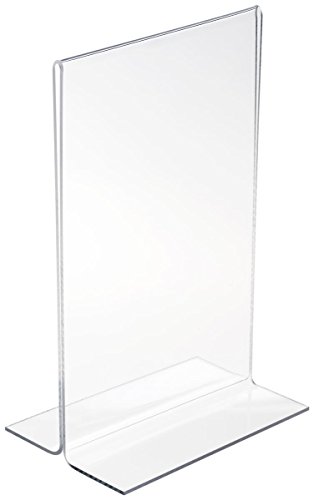 Sign Frame 5-1/2”w x 8-1/2”h x 2”d Clear Acrylic Vertical Picture Holder for 5-1/2”w x 8-1/2”h for Images – Sold in Case Packs of 20 Units – Plexiglas Table Tent Is Double Sided