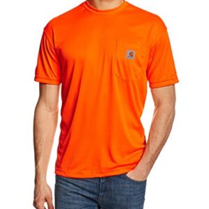 Carhartt Men's High-Visibility Force Relaxed Fit Lightweight Color Enhanced Short-Sleeve Pocket T-Shirt , Brite Orange, Medium