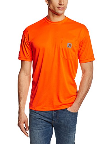 Carhartt Men's High-Visibility Force Relaxed Fit Lightweight Color Enhanced Short-Sleeve Pocket T-Shirt , Brite Orange, Medium