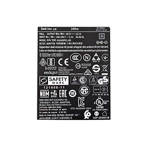 Dell AC Adapter 240 Watt Original FWCRC for Alienware Area-51 M17x / M17-R1 / M17X / M17X-R3; Asus G70 / G70S / G70SG Precision M6400, M6500, M6600