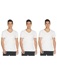 hanes ultimate men's tagless ultra soft v-neck tee-multiple packs available, white-3 pack, xx-large