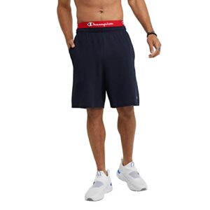 champion men's shorts, classic cotton jersey athletic shorts, 9", long gym shorts, men's workout shorts