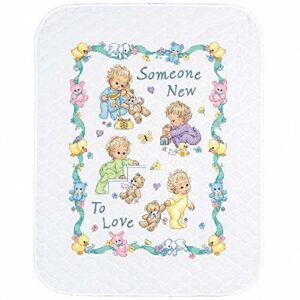dimensions baby hugs 'someone new' quilt stamped cross stitch kit