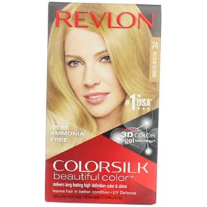 revlon colorsilk beautiful haircolor, ammonia-free, permanent haircolor (pack of 4) (#74 medium blonde)