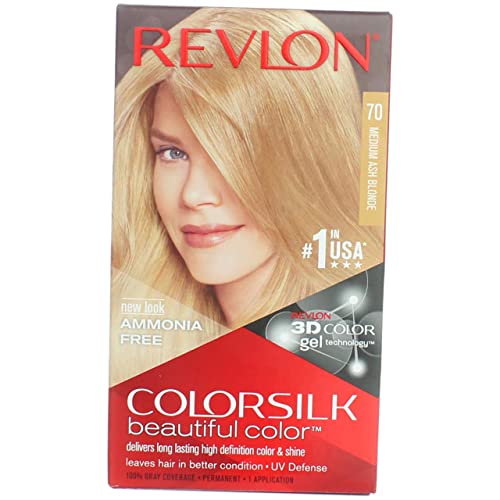 Revlon ColorSilk Hair Color 70 Medium Ash Blonde 1 Each ( Pack of 4)