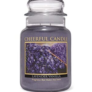 A Cheerful Giver - Lavender Vanilla Scented Glass Jar Candle (24 oz) with Lid & True to Life Fragrance Made in USA