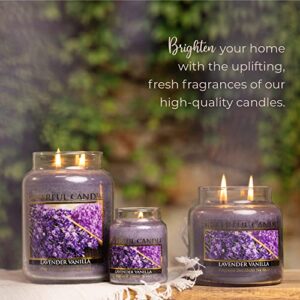 A Cheerful Giver - Lavender Vanilla Scented Glass Jar Candle (24 oz) with Lid & True to Life Fragrance Made in USA