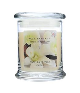 wax lyrical - made in england collection - vanilla flower scented glass jar candle with lid (burns up to 65 hours)