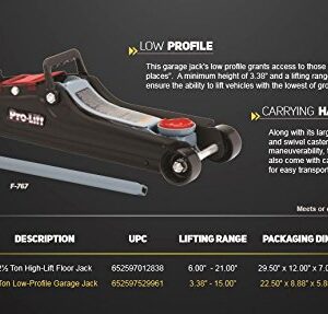 Pro-Lift F-767 Grey Low Profile Floor Jack - 2 Ton Capacity