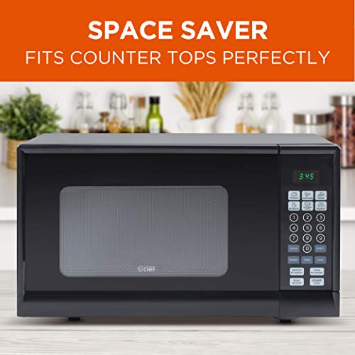 Commercial Chef CHM990B Countertop Microwave Oven, 19.3 x 14.7 x 11.2 Inches, Black