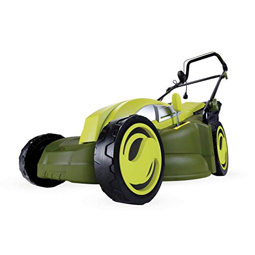 Sun Joe MJ403E 17-Inch 13-Amp Electric Lawn Mower/Mulcher, 7-Position Adjustment, 12-Gallon Detachable Grass Collection Bag, Lightweight, Standard, Green