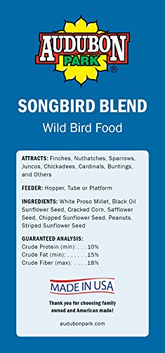 Audubon Park 12230 Songbird Blend Wild Bird Food, 5.5-Pounds, 4.5 lb, Green