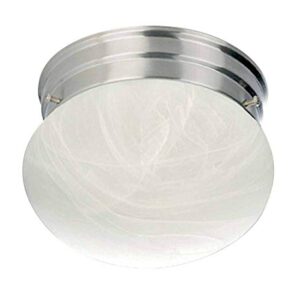 Volume Lighting 7788-79 Volume Lighting V7788 2 Light 9" Flush Mount Ceiling Fixture with White Alabaster Glass Shade
