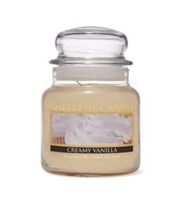 a cheerful giver - creamy vanilla scented glass jar candle (16 oz) with lid & true to life fragrance made in usa