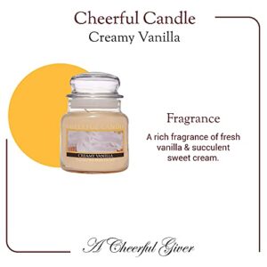 A Cheerful Giver - Creamy Vanilla Scented Glass Jar Candle (16 oz) with Lid & True to Life Fragrance Made in USA