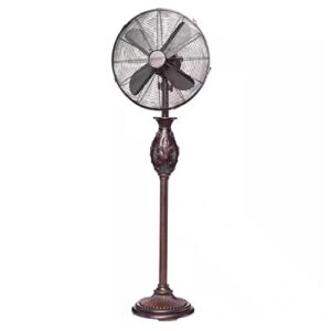 decobreeze dbf0611 pedestal standing floor fan, 16-inch, fleur de lis