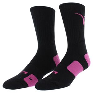 nike kay yow elite crew basketball socks black/pink size socks large 8-12