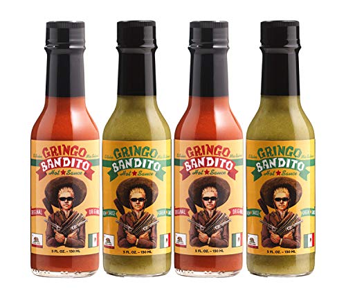 Gringo Bandito Hot Sauce, Variety Pack, 5 oz (Pack of 4)