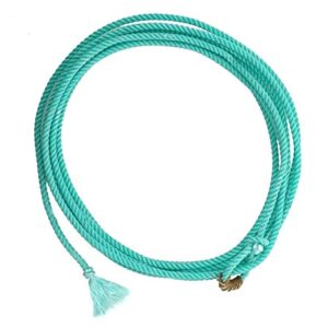Mustang Little Looper Kid Rope | Lightweight Durable Medium Lay Nylon Cowboy Lasso Rope for Outdoor Games, Roping & Horseback Riding Training - Turquoise