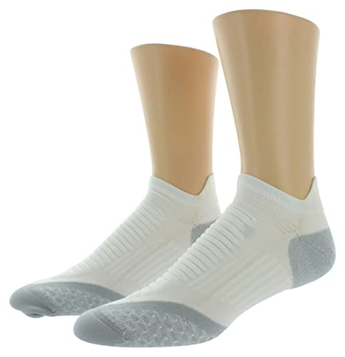 Nike Elite Running Cushion No-Show Tab Socks White/Wolf Grey/Wolf Grey, 8.0-9.5