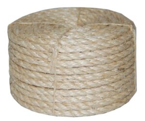 t.w . evans cordage co. 23-410 3/8-inch by 100-feet twisted sisal rope,tan,onе paсk