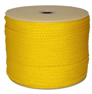 t.w evans cordage 27-301 1/4-inch by 250-feet hollow braid polypro rope, yellow