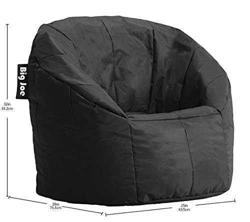 Big Joe Milano Bean Bag Chair, Black Smartmax, Durable Polyester Nylon Blend, 2.5 feet