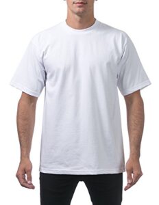 pro club men's heavyweight cotton short sleeve crew neck t-shirt, white, 2x-large